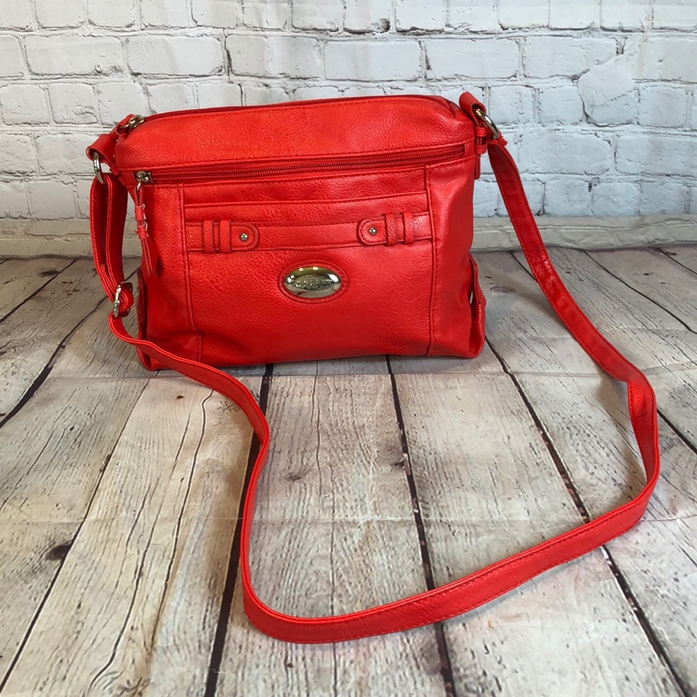 Rosetti Orange Faux Leather Cross Body Bag Purse